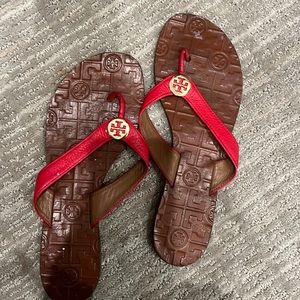 Red Tory Burch, size 8 flip-flops